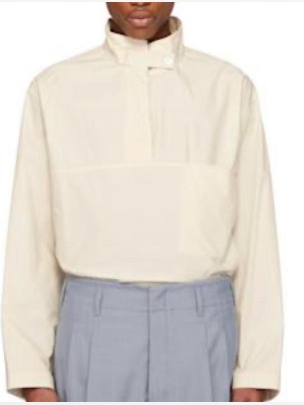 Lemaire Cream Pullover Half‑Placket Shirt